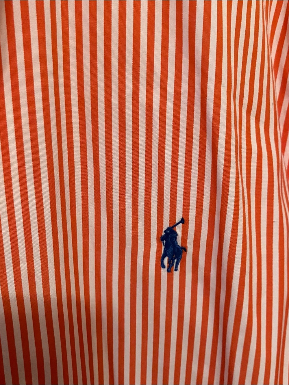 Men’s Ralph Lauren Classic Fit Orange Striped Button Down L Preppy Office - Picture 2 of 6
